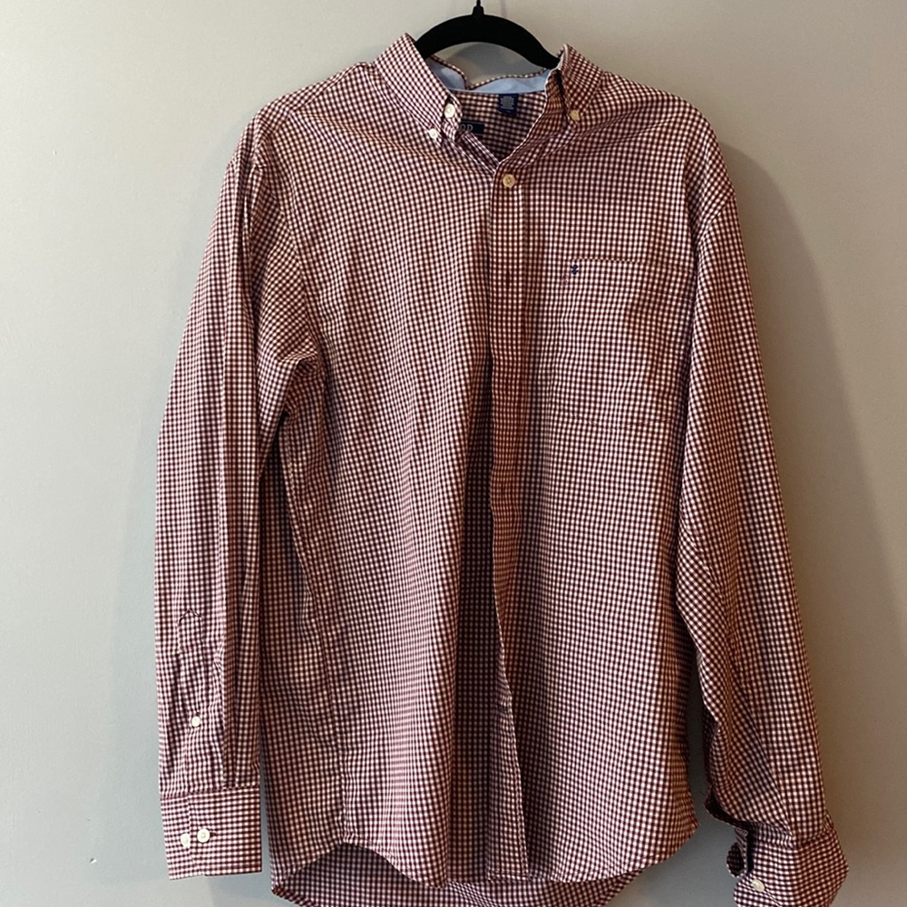 Izod long sleeve button up tshirt plaid
